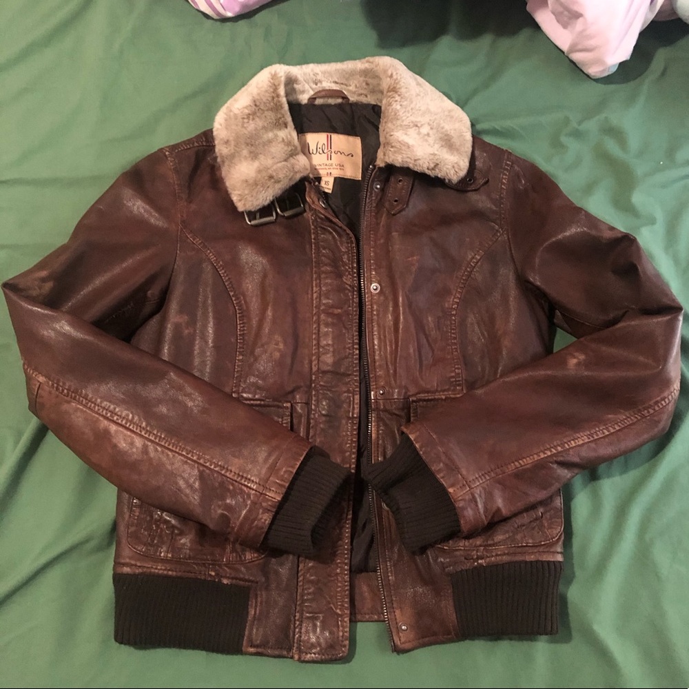 Wilson’s leather jacket with fur trim